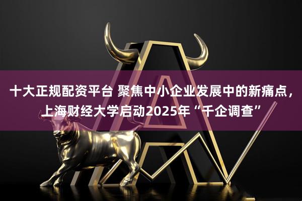 十大正规配资平台 聚焦中小企业发展中的新痛点，上海财经大学启动2025年“千企调查”